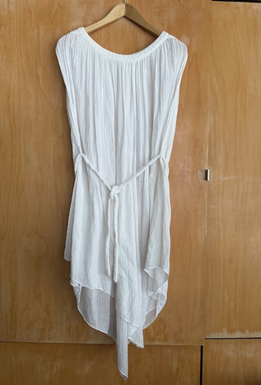 Anthropologie TRYB Cotton Gauze Grecian Tunic Swim Cover One Size Ivory White
